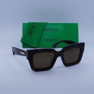 Bottega Veneta BV1212S 002 Square Sunglasses - Havana/Brown